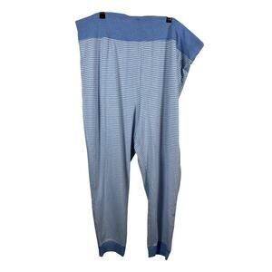 Cacique Jogger Pajama Pants Womens 26/28 Blue Horizontal Stripe Ribbed Waistband
